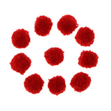 Maxbell Fluffy Plush Ball DIY Pompoms for Jewelry Making Crafts Decor 10Pcs Red