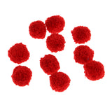 Maxbell Fluffy Plush Ball DIY Pompoms for Jewelry Making Crafts Decor 10Pcs Red