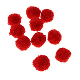 Maxbell Fluffy Plush Ball DIY Pompoms for Jewelry Making Crafts Decor 10Pcs Red