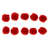 Maxbell Fluffy Plush Ball DIY Pompoms for Jewelry Making Crafts Decor 10Pcs Red