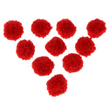 Maxbell Fluffy Plush Ball DIY Pompoms for Jewelry Making Crafts Decor 10Pcs Red