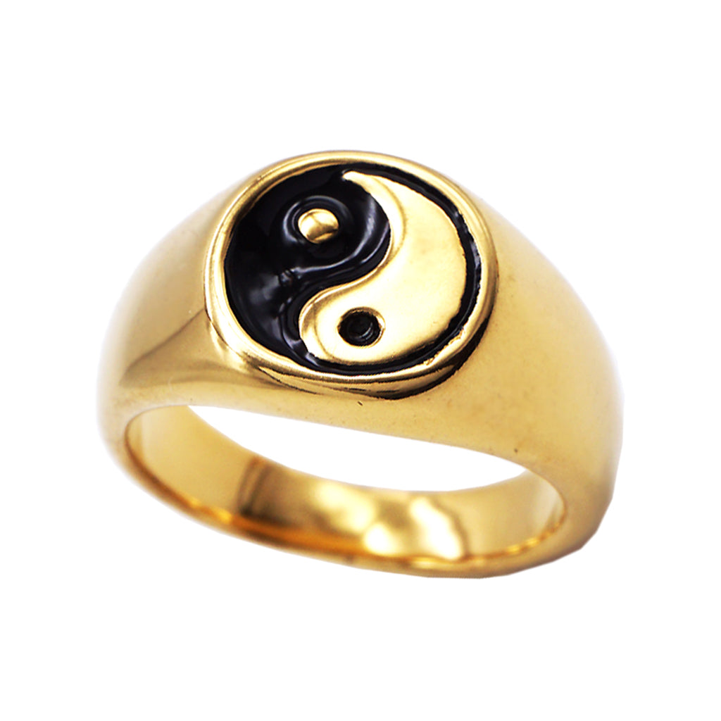 Maxbell Stainless Steel Tai Chi Ring Yin Yang Spinner Amulet Ring,Size 7-13 Size 7