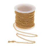 Maxbell Curb Chain Link in Bulk for Necklace Jewelry Accessories Making Gold 3mm