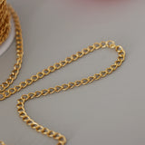 Maxbell Curb Chain Link in Bulk for Necklace Jewelry Accessories Making Gold 3mm