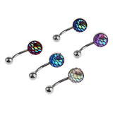 Maxbell 5 Pieces Fashion Body Jewelry Crystal Ball Button Belly Navel Ring Bar 14G 2