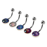 Maxbell 5 Pieces Fashion Body Jewelry Crystal Ball Button Belly Navel Ring Bar 14G 2