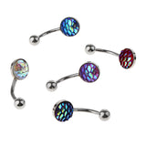 Maxbell 5 Pieces Fashion Body Jewelry Crystal Ball Button Belly Navel Ring Bar 14G 2