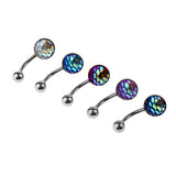 Maxbell 5 Pieces Fashion Body Jewelry Crystal Ball Button Belly Navel Ring Bar 14G 2