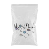 Maxbell 5 Pieces Fashion Body Jewelry Crystal Ball Button Belly Navel Ring Bar 14G 2