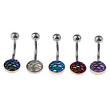 Maxbell 5 Pieces Fashion Body Jewelry Crystal Ball Button Belly Navel Ring Bar 14G 2