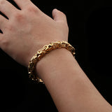 Maxbell Premium Stainless Steel Bracelet Link Curb Chain Bangle Lobster Clasp Gold