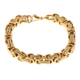 Maxbell Premium Stainless Steel Bracelet Link Curb Chain Bangle Lobster Clasp Gold