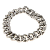 Maxbell Men's Biker Stainless Steel Bracelet Curb Chain Link Bangle Wristband Silver