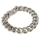 Maxbell Men's Biker Stainless Steel Bracelet Curb Chain Link Bangle Wristband Silver