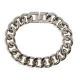 Maxbell Men's Biker Stainless Steel Bracelet Curb Chain Link Bangle Wristband Silver