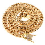 Maxbell Stainless Steel Heavy Link Gold Curb Cuban Chain Men's Punk Necklace 18 inch