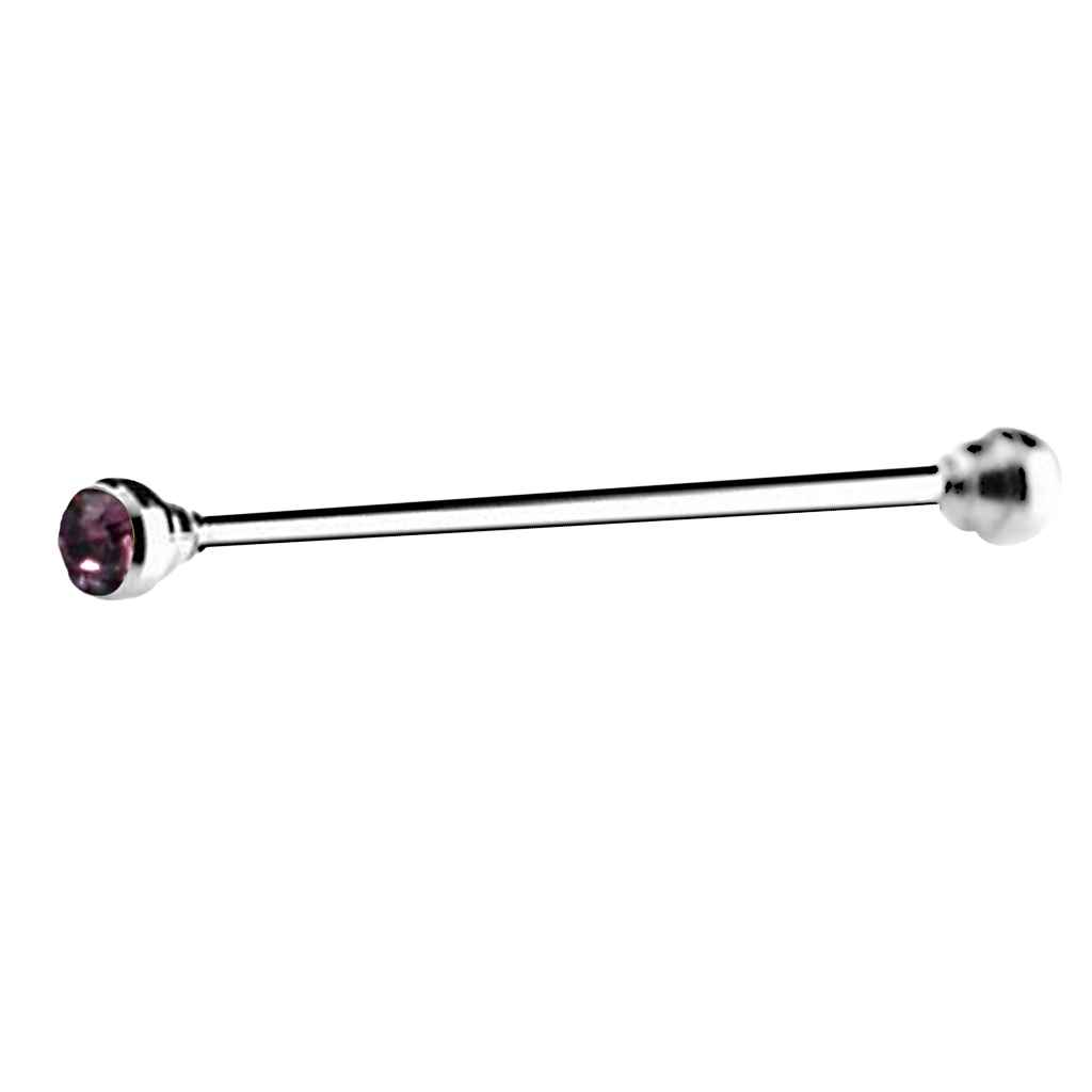 Maxbell Men Rhinestone Fashion Collar Clips Tie Collar Bar Pin Purple Crystal