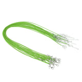 Maxbell 20pcs Necklace Waxed Cord Rope with Lobster Clasp Extender Chain Light Green