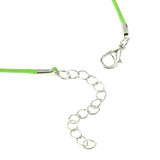 Maxbell 20pcs Necklace Waxed Cord Rope with Lobster Clasp Extender Chain Light Green