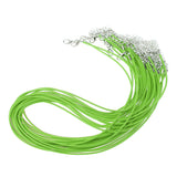 Maxbell 20pcs Necklace Waxed Cord Rope with Lobster Clasp Extender Chain Light Green