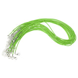 Maxbell 20pcs Necklace Waxed Cord Rope with Lobster Clasp Extender Chain Light Green