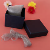 Maxbell Paper Gift Removable Cushion Storage Jewelry Box with Ribbon Gray Pillow