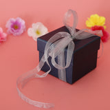 Maxbell Paper Gift Removable Cushion Storage Jewelry Box with Ribbon Gray Pillow