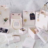 Maxbell 2 Pieces Paper Jewelry Gift Boxes for Rings Necklaces Bracelet 5.3x5.3x3.8cm