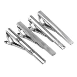 Maxbell 4 Pieces Silver Tie Bar Set Fashion Tie Clip For Men Classic Jewelry Gift