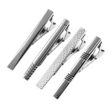 Maxbell 4 Pieces Silver Tie Bar Set Fashion Tie Clip For Men Classic Jewelry Gift