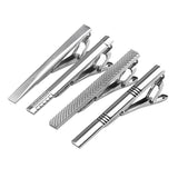 Maxbell 4 Pieces Silver Tie Bar Set Fashion Tie Clip For Men Classic Jewelry Gift