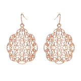 Maxbell Vintage Bohemia Women Hollow Flower Drop Dangle Earrings Ear Hook Rose Gold