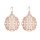 Maxbell Vintage Bohemia Women Hollow Flower Drop Dangle Earrings Ear Hook Rose Gold
