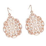Maxbell Vintage Bohemia Women Hollow Flower Drop Dangle Earrings Ear Hook Rose Gold