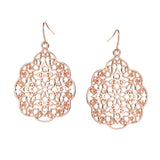Maxbell Vintage Bohemia Women Hollow Flower Drop Dangle Earrings Ear Hook Rose Gold