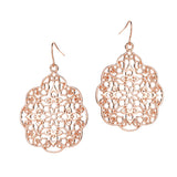 Maxbell Vintage Bohemia Women Hollow Flower Drop Dangle Earrings Ear Hook Rose Gold