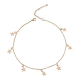 Maxbell Fashion Women Clavicle Choker Necklace Star Pendant Chain Jewelry Golden