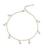 Maxbell Fashion Women Clavicle Choker Necklace Star Pendant Chain Jewelry Golden