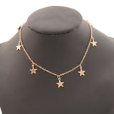 Maxbell Fashion Women Clavicle Choker Necklace Star Pendant Chain Jewelry Golden