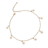 Maxbell Fashion Women Clavicle Choker Necklace Star Pendant Chain Jewelry Golden