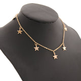 Maxbell Fashion Women Clavicle Choker Necklace Star Pendant Chain Jewelry Golden