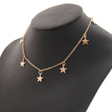 Maxbell Fashion Women Clavicle Choker Necklace Star Pendant Chain Jewelry Golden