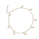 Maxbell Fashion Women Clavicle Choker Necklace Star Pendant Chain Jewelry Golden