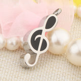 Maxbell Music Note Urn Pendant Ash Stainless Steel Cremation Jewelry Silver Black