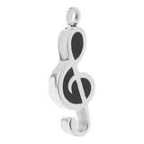 Maxbell Music Note Urn Pendant Ash Stainless Steel Cremation Jewelry Silver Black