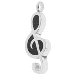 Maxbell Music Note Urn Pendant Ash Stainless Steel Cremation Jewelry Silver Black