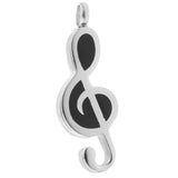 Maxbell Music Note Urn Pendant Ash Stainless Steel Cremation Jewelry Silver Black