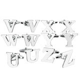 Maxbell 1 Pairs Silver Tone Cufflinks Initial Letter Alphabet Shirt Wedding Gift Z