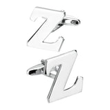 Maxbell 1 Pairs Silver Tone Cufflinks Initial Letter Alphabet Shirt Wedding Gift Z