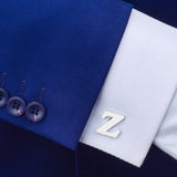 Maxbell 1 Pairs Silver Tone Cufflinks Initial Letter Alphabet Shirt Wedding Gift Z